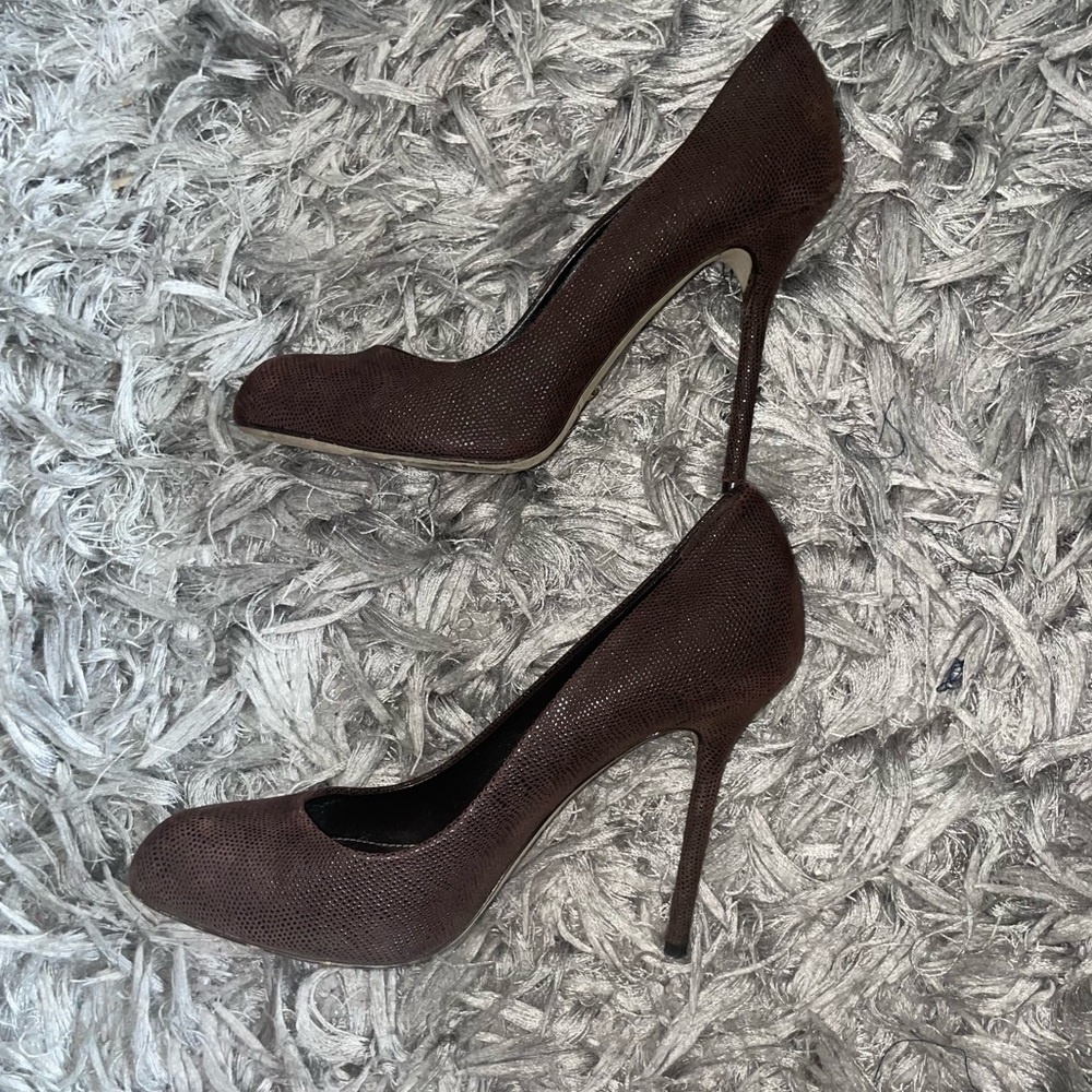 Sergio Rossi brown Leather Pumps size women’s 37.5